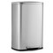 Silver 13.2 Gallon Stainless Steel Trash Can With Pedal And Lid